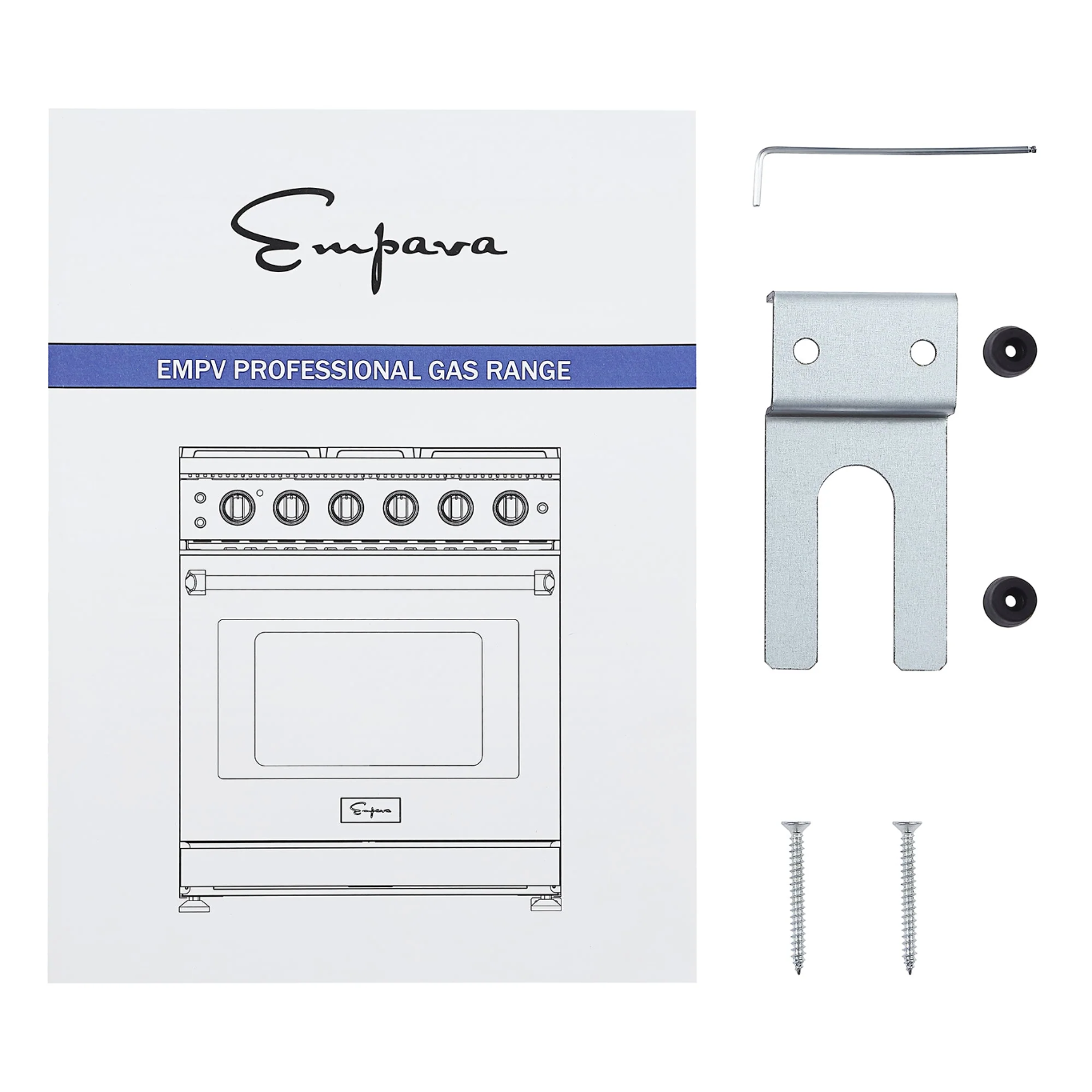 Empava 30 In. Pro-Style Slide-In Single Oven Gas Range