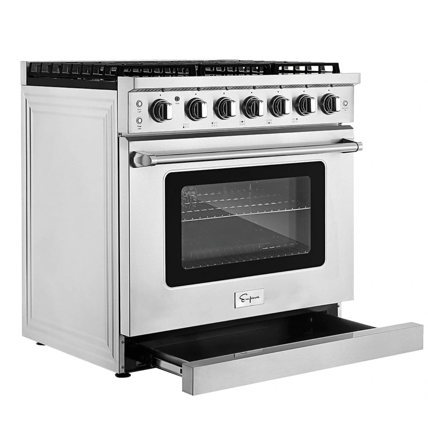 Empava 36 In. Pro-Style Slide-In Single Oven Gas Range