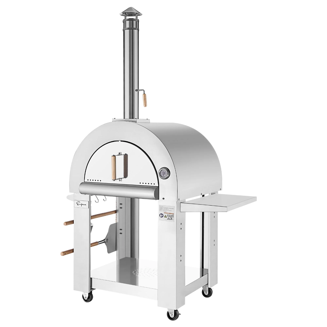 Empava Outdoor Wood Fired Pizza Oven With Side Table