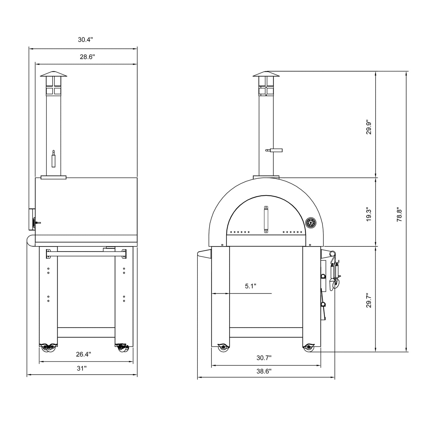 Empava Outdoor Wood Fired Pizza Oven